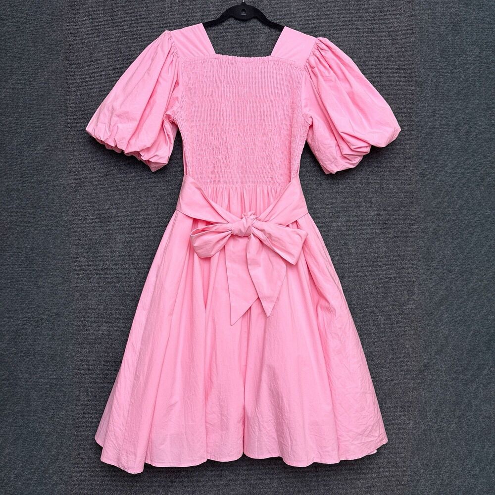 NWT Poet Dress Ode Pink Puff Sleeve Midi Nursing L - Picture 4 of 11